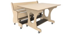 Hoogzit tafel L120 x B80 cm Berken met 1 bank  Tangara Groothandel voor de Kinderopvang Kinderdagverblijfinrichting1